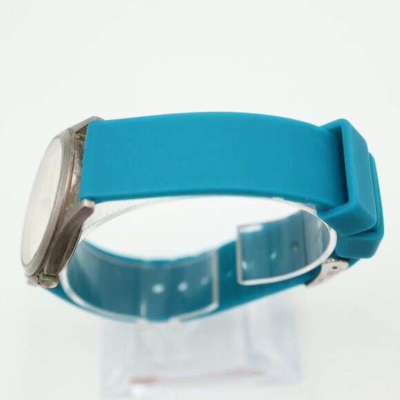 Vintage Tozai Unisex Watch 33mm Round Dial Blue Silicone Strap with New Battery - Picture 12 of 16